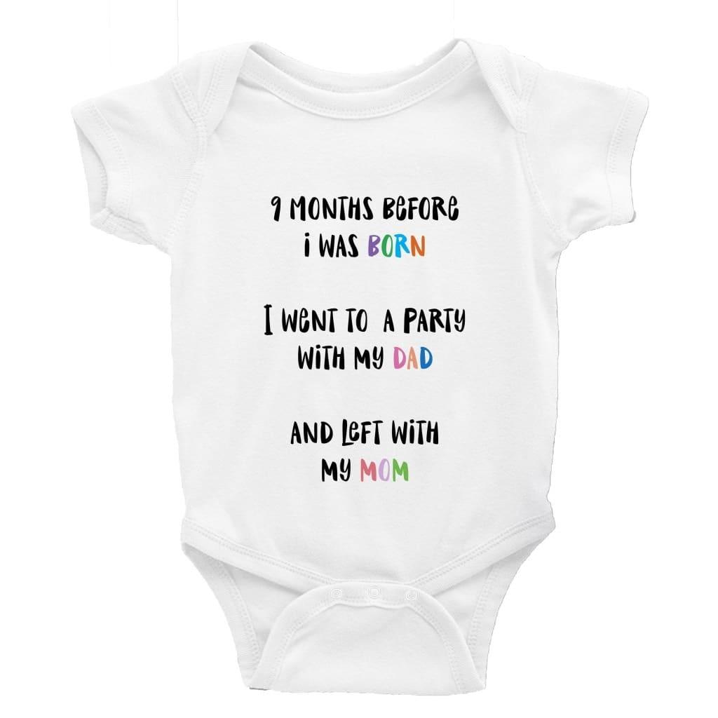 9 Months before I was born DTF Printing UK unisex onesie Funny baby bodysuit cheeky baby outfit new parent baby shower gift breastfeeding clothing