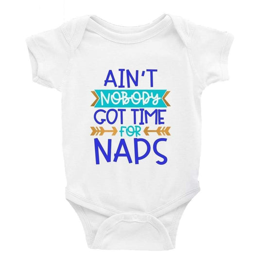 Ain't nobody got time for naps Blue - DTF Printing UK - Baby Bodysuit DTF Printing UK Cheeky by Design Baby bodysuit funny cheeky trending breastfeeding Baby shower gift
