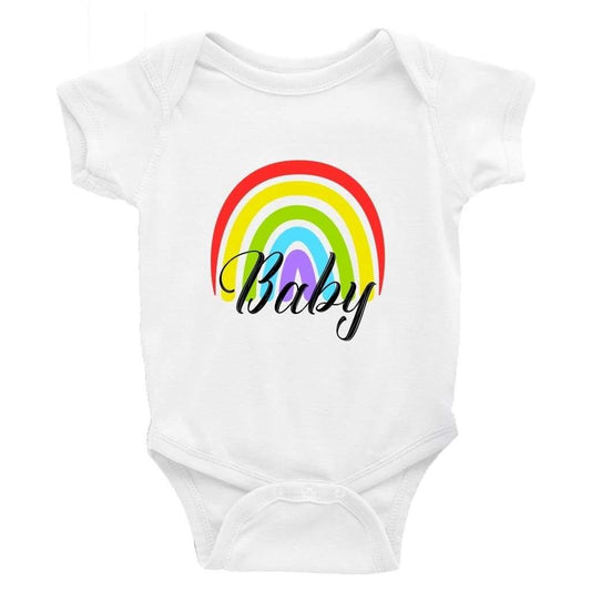 Baby Rainbow - Baby Bodysuit Baby onesie Unisex baby vest Baby shower gift baby clothing store DTF Printing UK Handmade