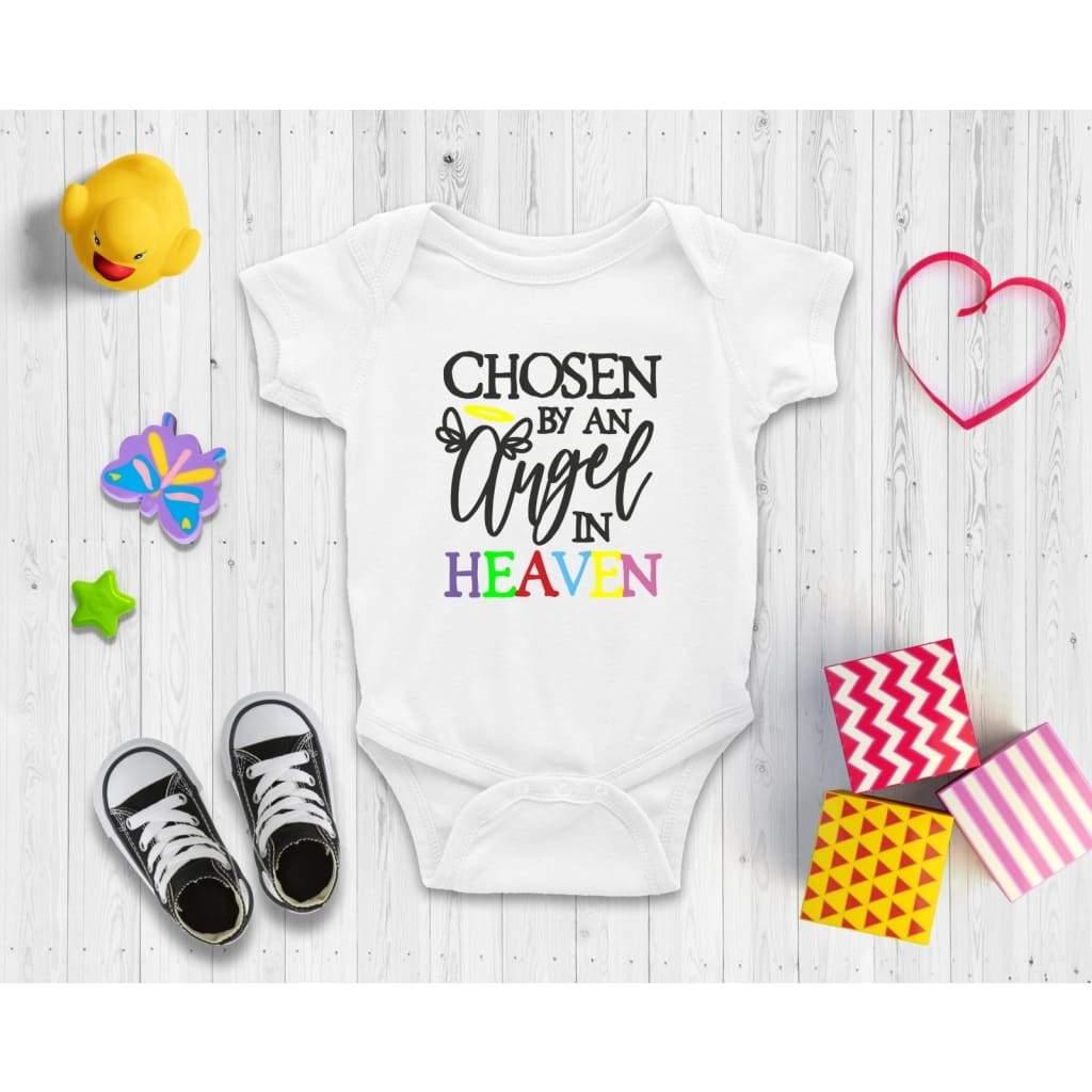Chosen by an Angel in heaven - DTF Printing UK - Baby Bodysuit DTF Printing UK Cheeky by Design Baby bodysuit funny cheeky trending breastfeeding Baby shower gift