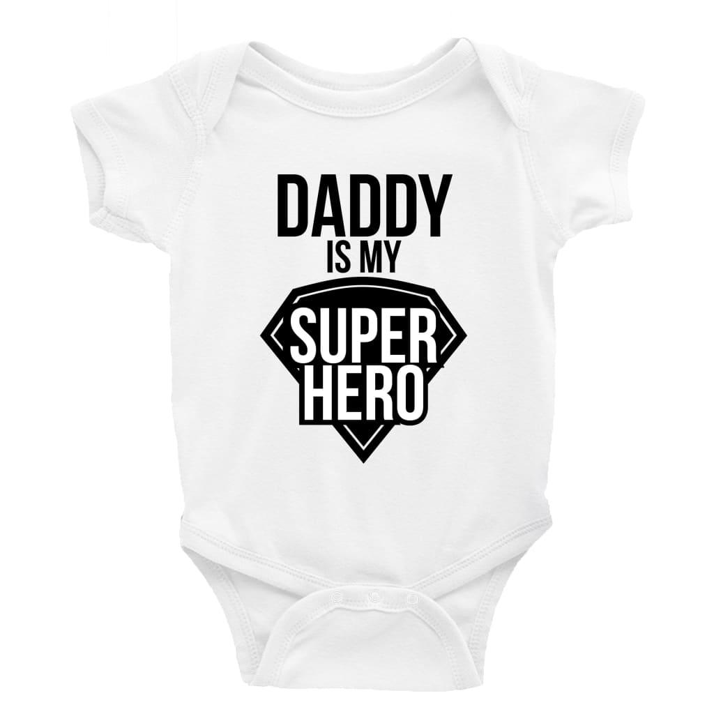 Daddy is my Super Hero - Baby Bodysuit Baby onesie Unisex baby vest Baby shower gift baby clothing store DTF Printing UK Handmade