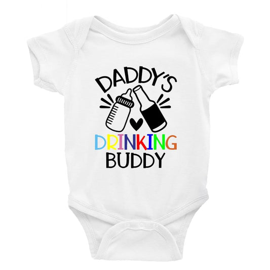 Daddy's Drinking buddy - DTF Printing UK - Baby Bodysuit DTF Printing UK Cheeky by Design Baby bodysuit funny cheeky trending breastfeeding Baby shower gift