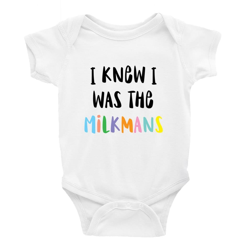 I knew I was the milkmans Little Milk Monster unisex onesie Funny baby bodysuit cheeky baby outfit new parent baby shower gift breastfeeding clothing