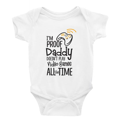 I'm proof daddy doesn't play video games all the time - Little Milk Monster - Baby Bodysuit Little Milk Monster Cheeky by Design Baby bodysuit funny cheeky trending breastfeeding Baby shower gift