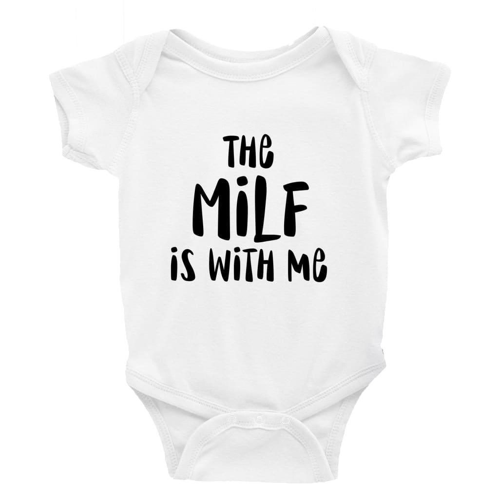 I'm with the milf Little Milk Monster unisex onesie Funny baby bodysuit cheeky baby outfit new parent baby shower gift breastfeeding clothing