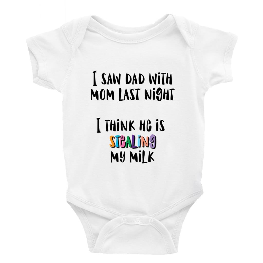 I think dad is stealing my milk Little Milk Monster unisex onesie Funny baby bodysuit cheeky baby outfit new parent baby shower gift breastfeeding clothing