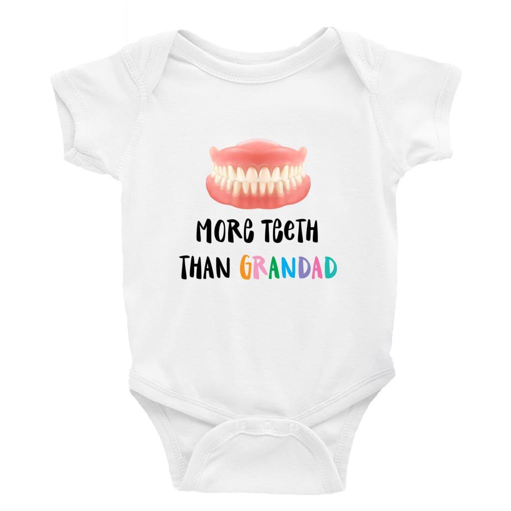 More teeth than grandad Multiple Colour options - 0-3 Month / Short Sleeve / Multi Colour - Baby Bodysuit Baby onesie Unisex baby vest Baby 