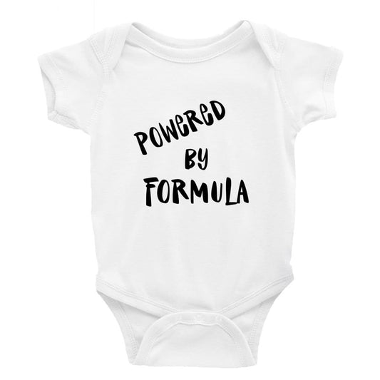 Powered by formula Multiple Colour options - 0-3 Month / Short Sleeve / Plain Black - Baby Bodysuit Baby onesie Unisex baby vest Baby shower