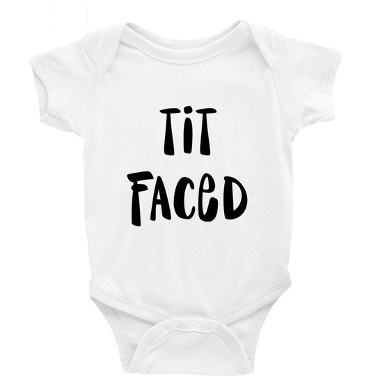 Tit Faced Multiple Colour options - 0-3 Month / Short Sleeve / Plain Black - Baby Bodysuit Baby onesie Unisex baby vest Baby shower gift 